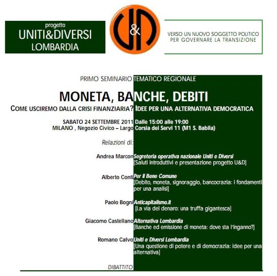 Seminario sulla Moneta Settembre Milano